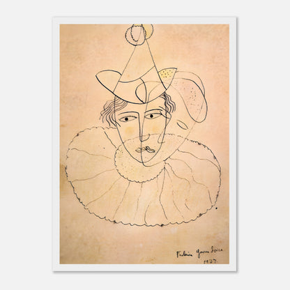 Obra original de Lorca: “Payaso de rostro desdoblado”, recuperada para la Gira Lorquiana 2025. Edición limitada enmarcada con certificado. Una joya literaria visual.