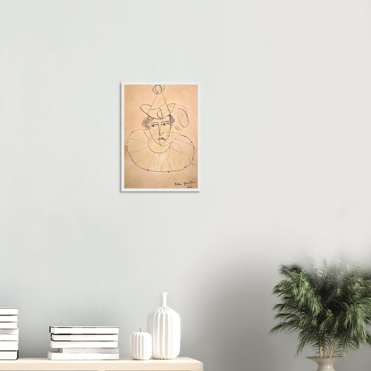 Obra original de Lorca: “Payaso de rostro desdoblado”, recuperada para la Gira Lorquiana 2025. Edición limitada enmarcada con certificado. Una joya literaria visual.