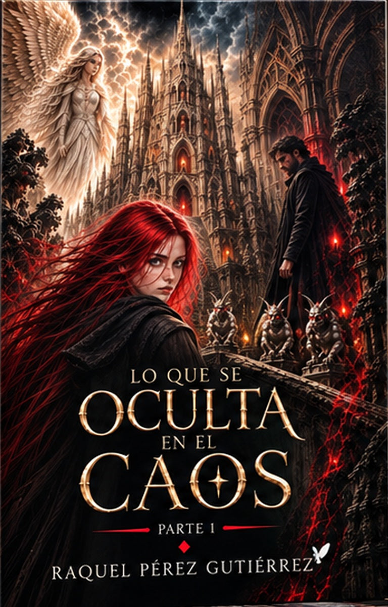 Cubierta frontal de Lo que se oculta en el caos, Parte I, de Raquel Pérez Gutiérrez, para ebook